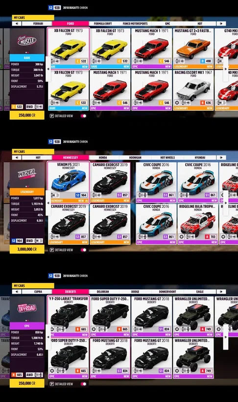Forza Horizon 5 Modded Account - [All Cars (Last Series Included) + 999.999.999: Credits & Super Wheelspin & Wheelspin & Car Points & Forzathon Points + Level + 100% Progress]